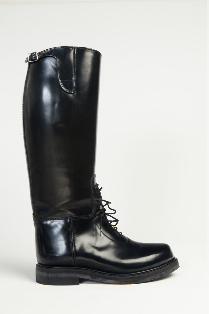 Police motorcycle store boots with zipper